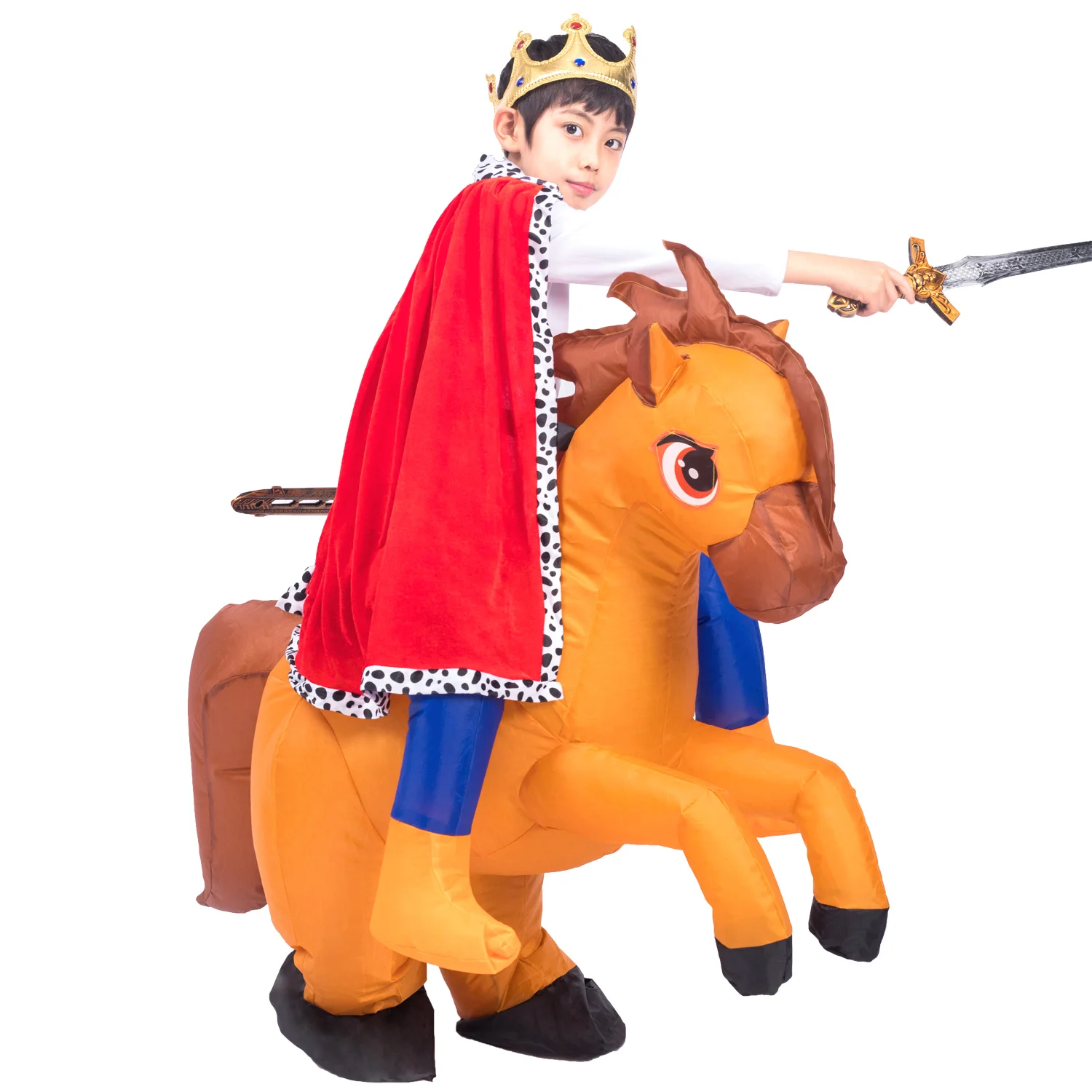 Umorden Kids Child Prince King Cloak Costume Cosplay for Boys 2pcs Set Halloween Purim Party Fantasia Fancy Dress