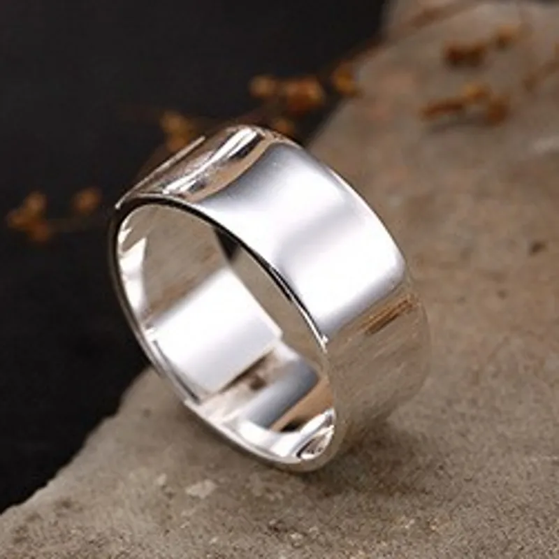 

BOCAI S999 Pure Silver Glossy Stylish And Simple Sterling Silver Adjustable Couple Ring