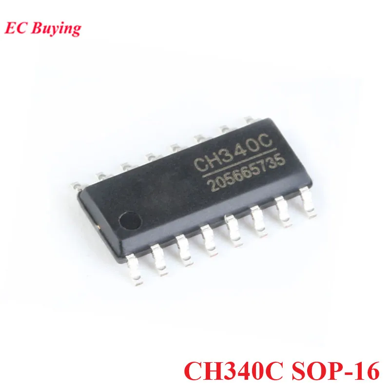 10Pcs/1pc CH340 CH340T CH340G CH340C CH340N CH340B CH340E CH340K CH340S WCH 340EB36 SMD USB to Serial UART Interface Chip IC