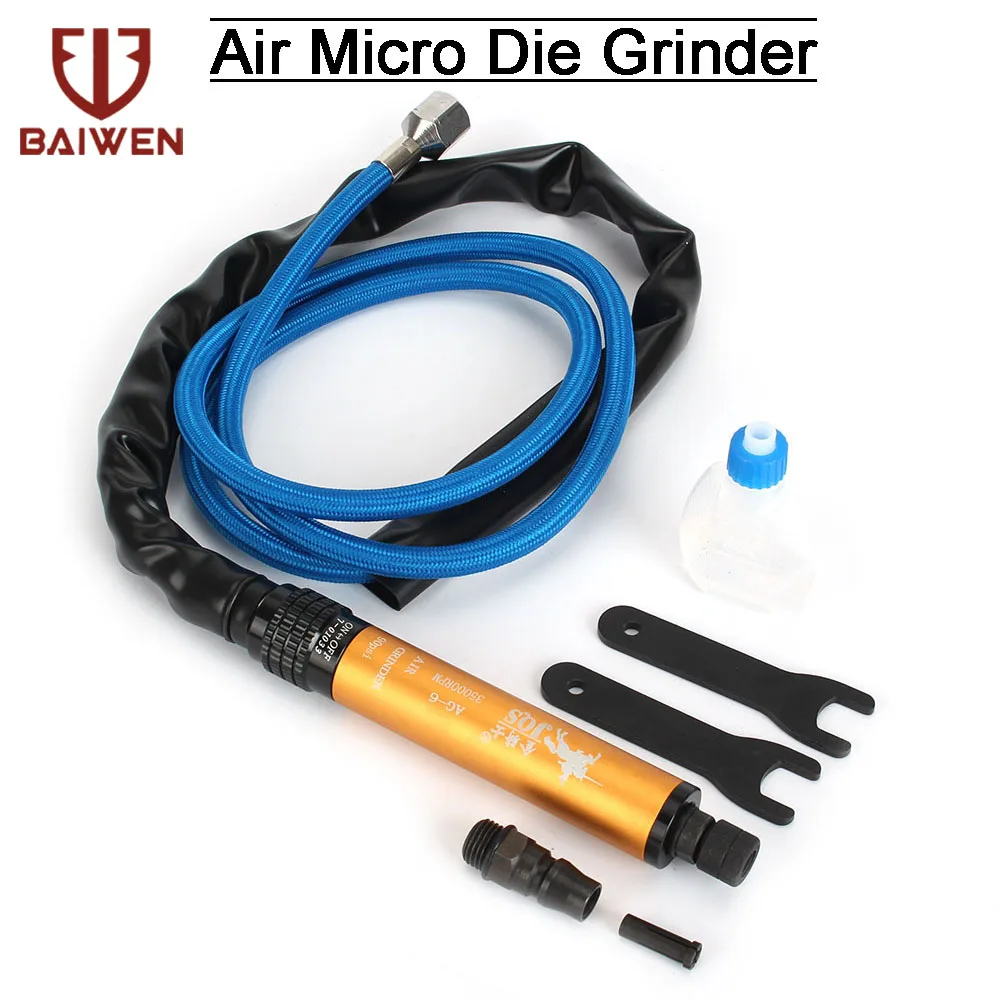 

Air Micro Die Grinder Set Pencil Type High Speed 35,000RPM Cutting Wood Jewelry Polishing Grinding Engraving Pneumatic Tools