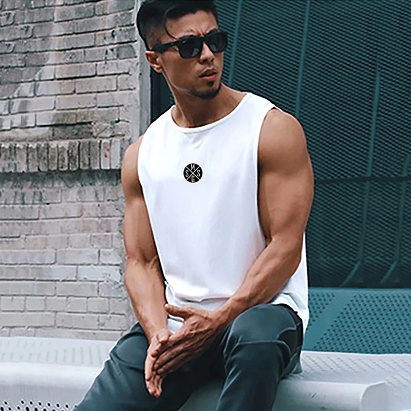 Bodybuilding Vest Men Sports Tank Top Men Gym Clothing Fitness Workout Sleeveless Shirt Mesh O Neck Running Stringer Singlets