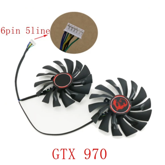 PLD10010S12HH 2 teile/los 4pin für MSI GTX980TI GTX960 GTX950 R9 380 R9 390 R9 390X grafikkarte fan