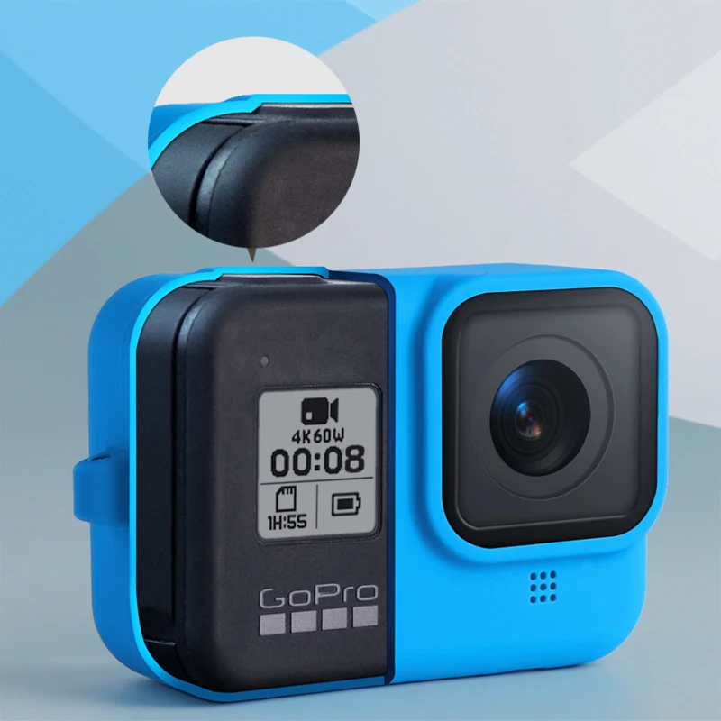 Silikonowe etui ochronne Go Pro Hero 8 silikonowe etui na Gopro Hero 8 silikonowe oprawki ochronne czarne akcesoria do kamer akcji