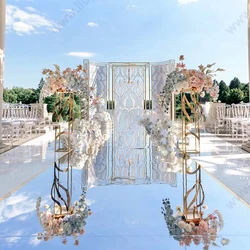 Mirror Carpet Decorative Rug Indoor Outdoor Ceremony T Stage Runner Backdrop Decoration Silver Aisle Favorable Wedding Party
