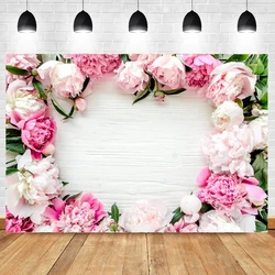 Pink Backgrounds Photography Merry Christmas Festivals Flowers Party Baby Child Portrait Photophone Photo Backdrop Photocall