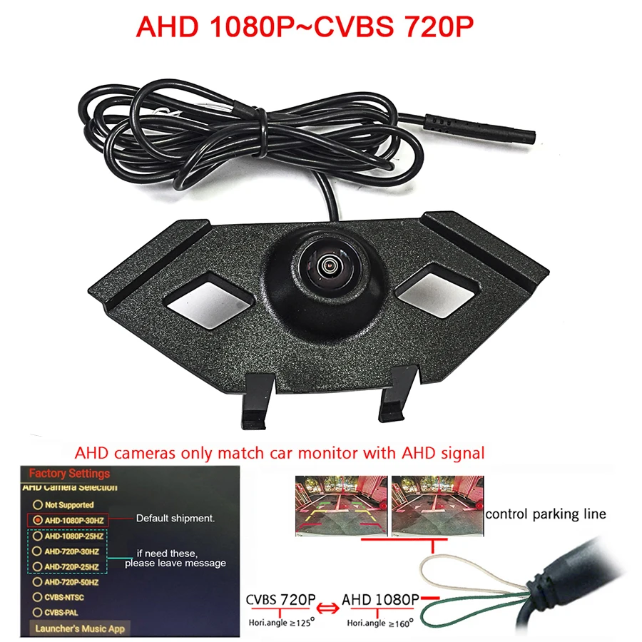 1920*1080P AHD 180deg Front View vehicle Camera for VW Teramont Tiguan L 2016 2017 2018 2019 2020 Brand Mark positive Camera