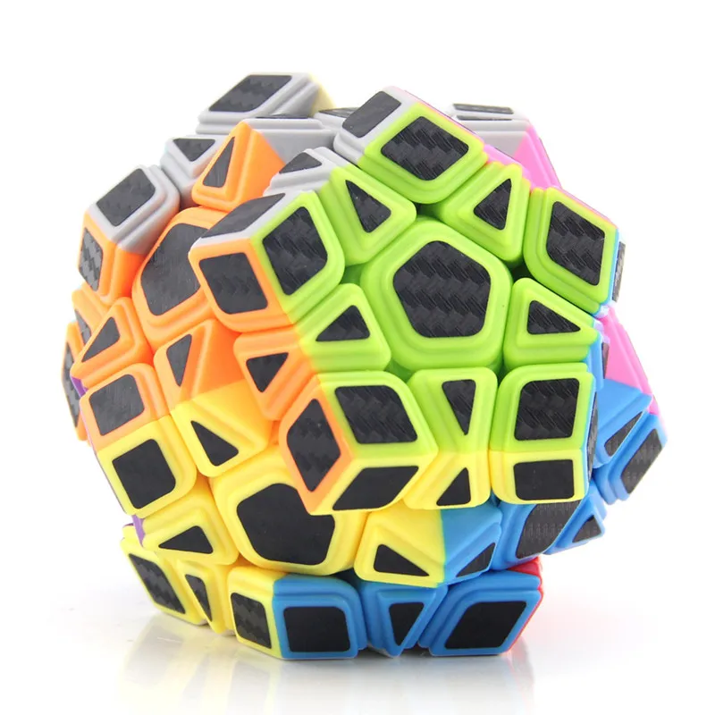 Meilong Megaminxマジックキューブ,カーボンファイバーステッカー,ネオスピード,マジックキューブツイスト,教育玩具,3x3