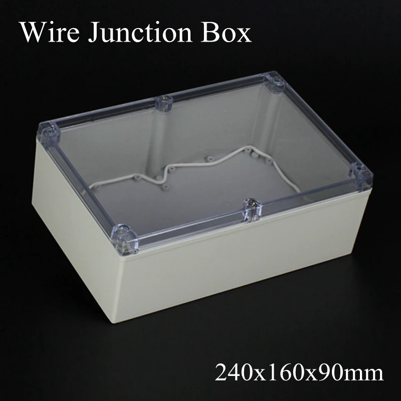 240x160x90mm ABS IP65 Waterproof Plastic Wire Junction Box Transparent Enclosure Clear Project Case Electronic Terminal
