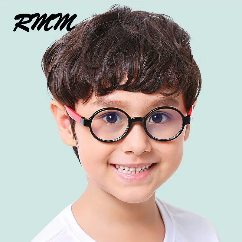 Round Anti Blue Light Kids Glasses Silicone frame eyeglasses Children Clear Transparent Blocking Spectacles Computer UV400