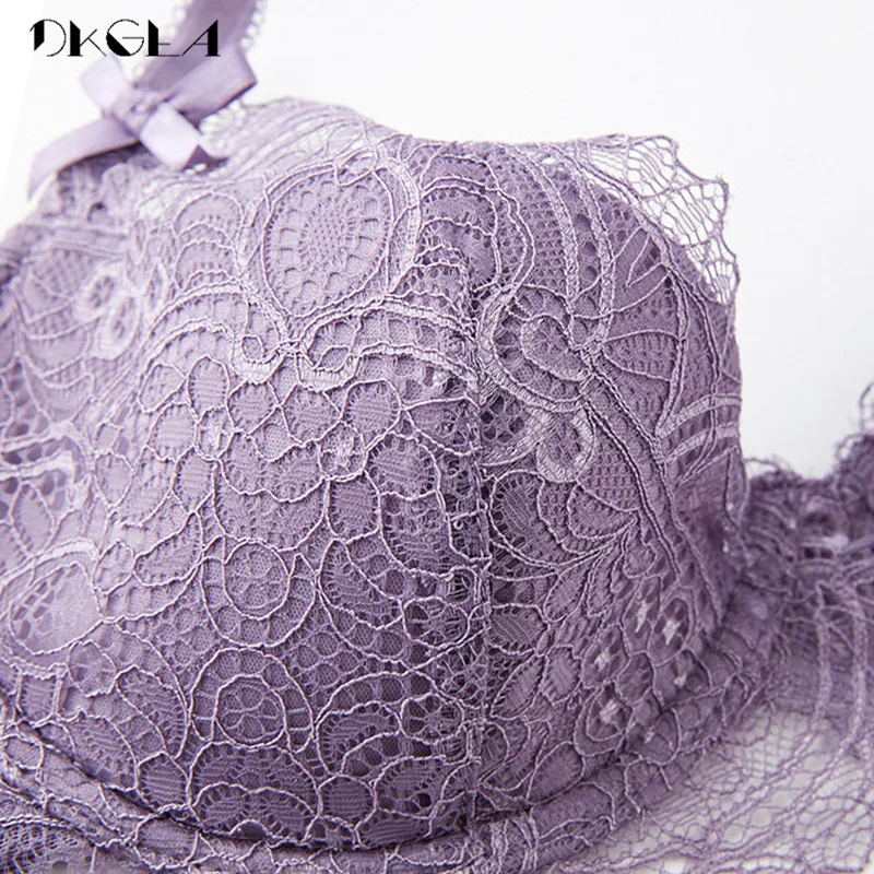 Fashion Young Girl Bra Plus Size D E Cup Thin Cotton Underwear Women Sexy Brassiere Pink Lace Lingerie Push Up Bras Embroidery