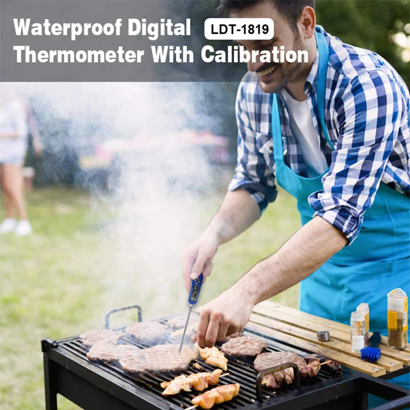 WENMEICE High Precision Digital Thermometer IP68 Waterproof Instant Read Thermometer for Cooking BBQ with Calibration Function - Image 4