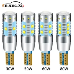 2Pcs/Lot 30W/50W/60W/80W AC12V 24V W5W T10 ERROR Free Interior White LED CANBUS 6/10/12/16-SMD XBD chips with Projector Lens