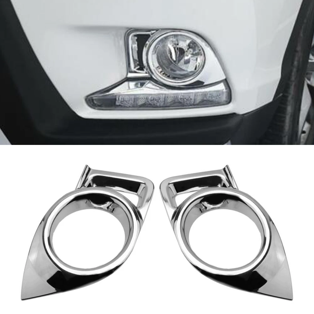 Chrome ABS Car Front Fog Light Lamp Cover Trim 2Pcs For Toyota Highlander 2014 2015 2016