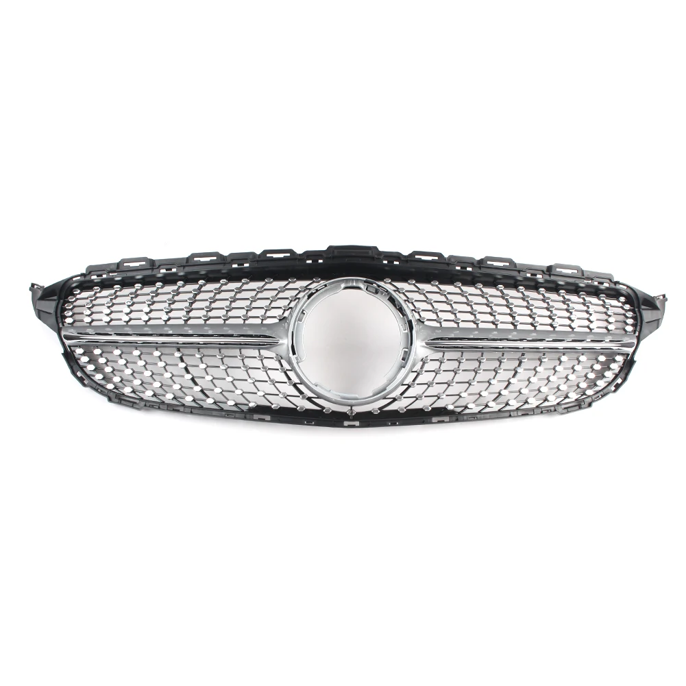 Diamond Style Front Grille Grill For Mercedes-Ben C-Class W205 C200 C250 C300 C350 2019 ABS Plastic Car Accessories