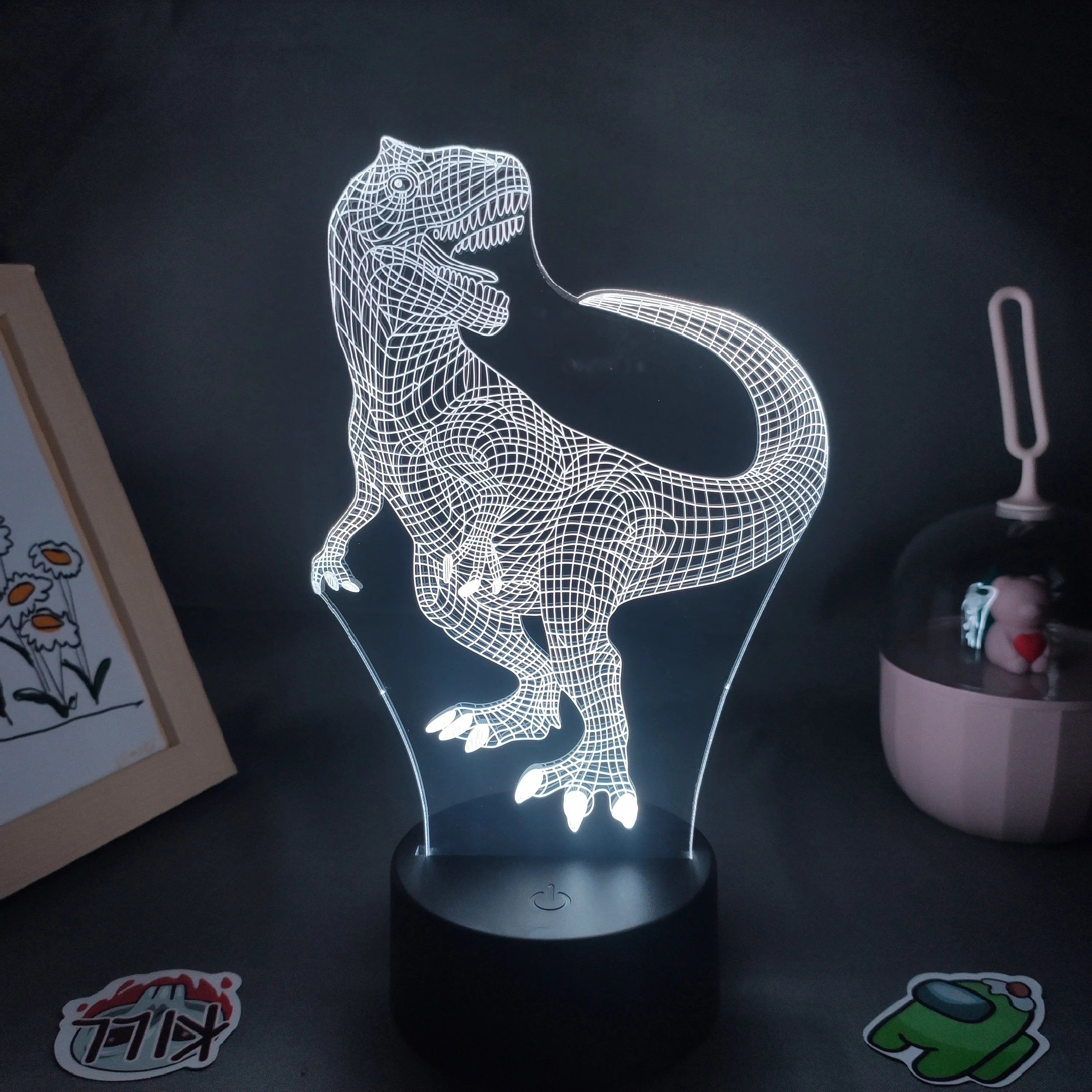 

Animal Dinosaur Tyrannosaurus 3D LED Neon Lamps RGB Night Lights Birthday Gift For Kid Child Bedroom Bedside Acrylic Table Decor