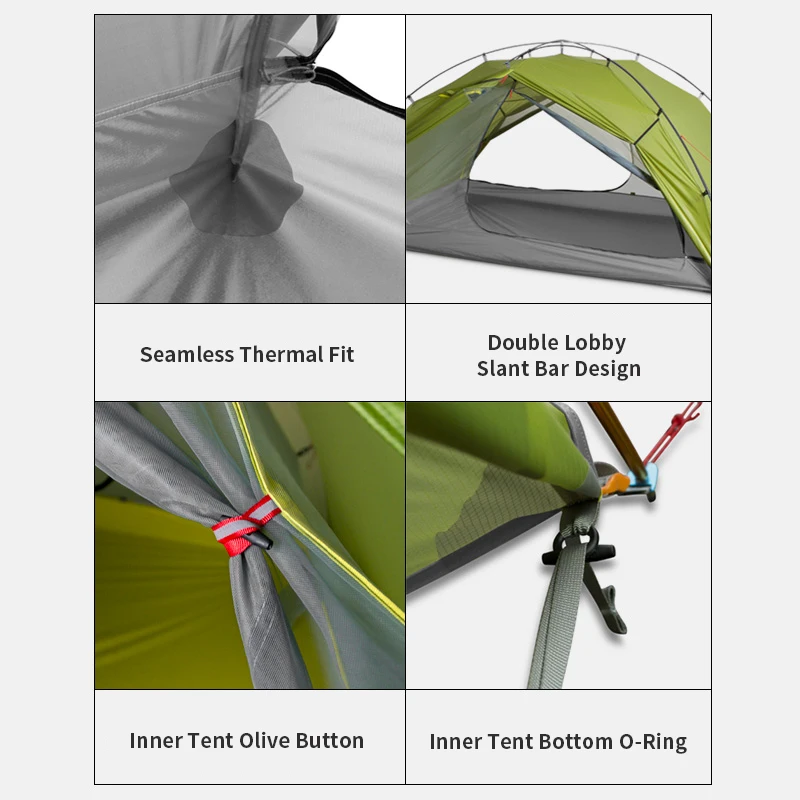 Imagem -04 - Tenda de Acampamento 3f ul Gear para Pessoas à Prova de Vento e Chuva Barraca de Camping 15d Silicone Ultraleve Área Externa Caminhada Viagem com Tapete