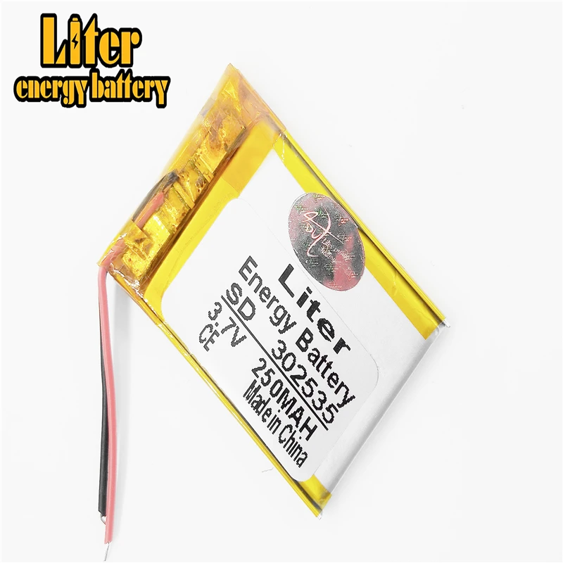 polymer lithium battery 302535 3.7V 250mah mp3 plug-in card bluetooth wireless