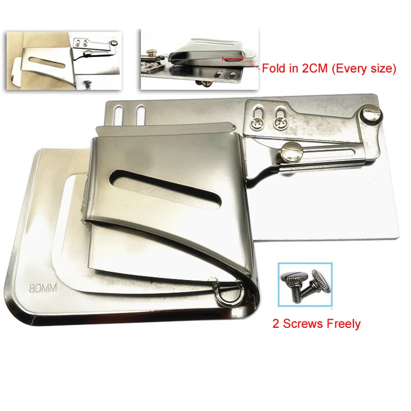 Double Fold Clean Finish Swing-Away Hemmer Attachment for Industrial Sewing Machines Big Sizes Specially For Curtains And Draper