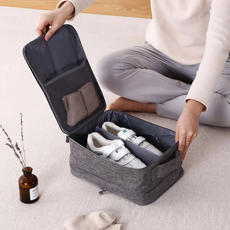 2023 Black Gray Portable Shoe Bag For Travel Waterproof Storage Organizer Fashion Suitcase Organizers Travel Shoes Storage Bag