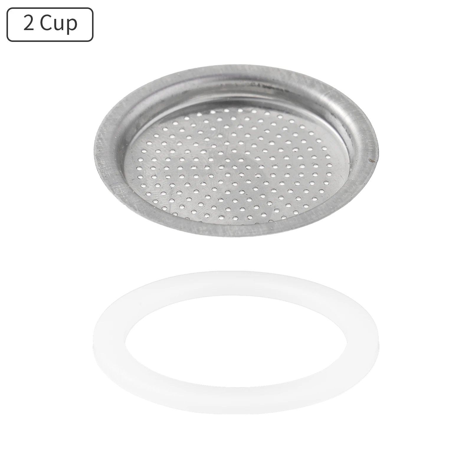 Juntas de anillo de silicona con sello, filtro de junta de acero inoxidable/aluminio para Moka Pot, botella de café, cocina, accesorios para ollas de té y café