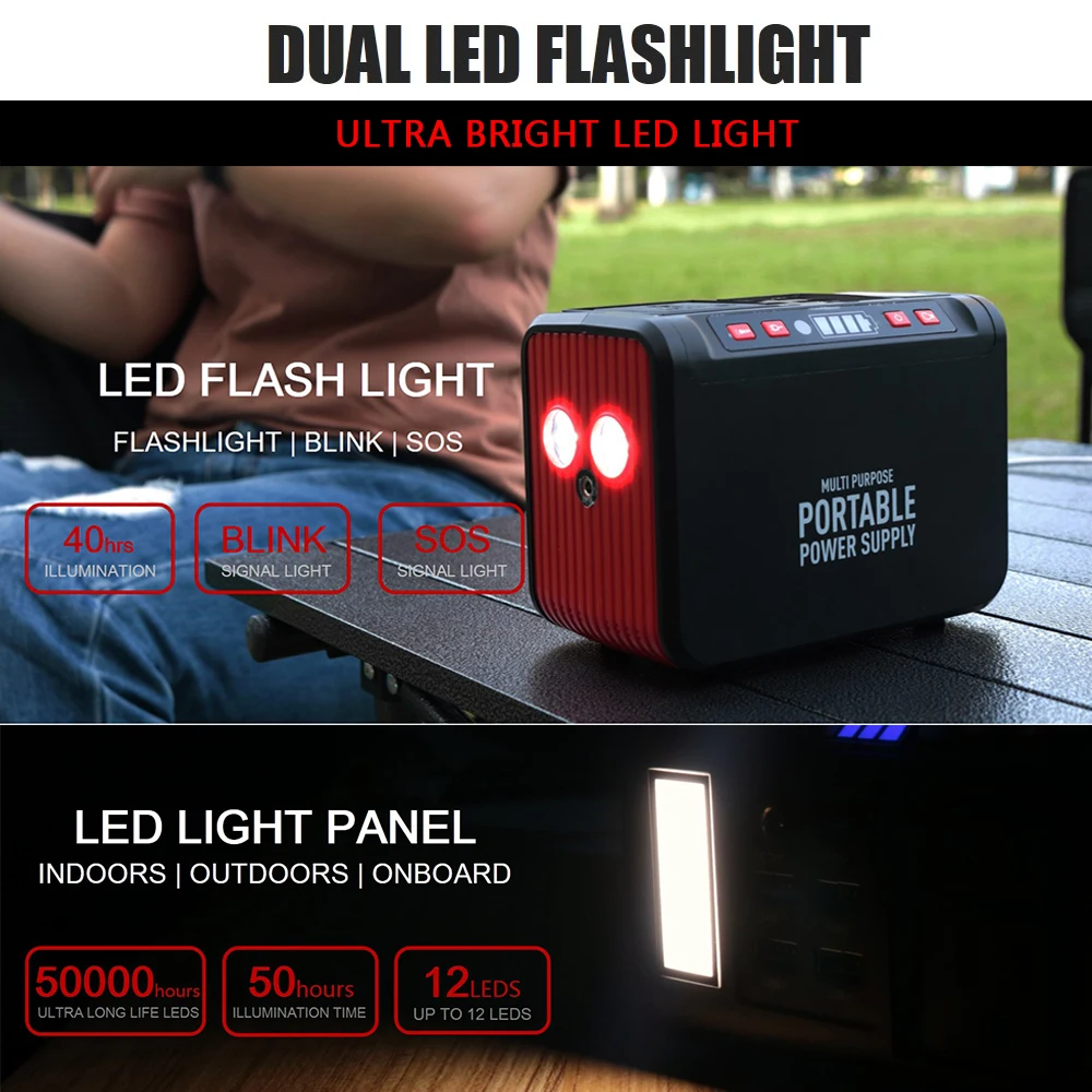 Estação de energia portátil de emergência, saída CA, USB-PD, banco tipo C, gerador solar para a vida diária, popular, inverno