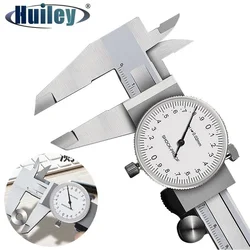 Alta precisão metal Vernier Dial pinças, à prova de choque Altura Profundidade Tester, ferramentas de medição, diâmetro interno e externo, 0-200mm