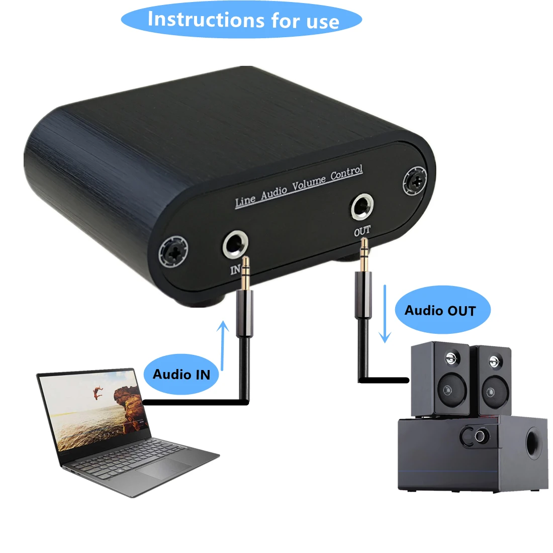 (MC11)  3.5 mm Audio Volume Controller, line Volume Control Box, 1/8\