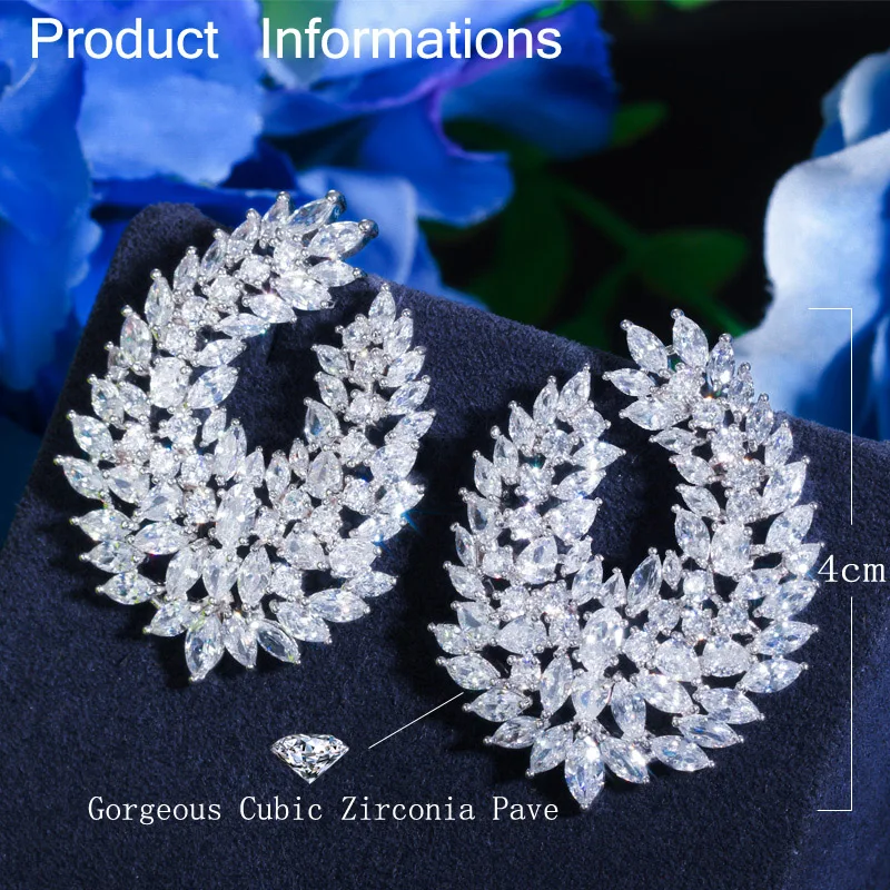 CWWZircons Luxuriöse, beliebte Wassertropfen-Ohrringe mit Mikro-Pavé-Zirkonia, Naija Hochzeitsohrringe, modischer Damenschmuck für Partys, Großhandel E0338 – Detail 10
