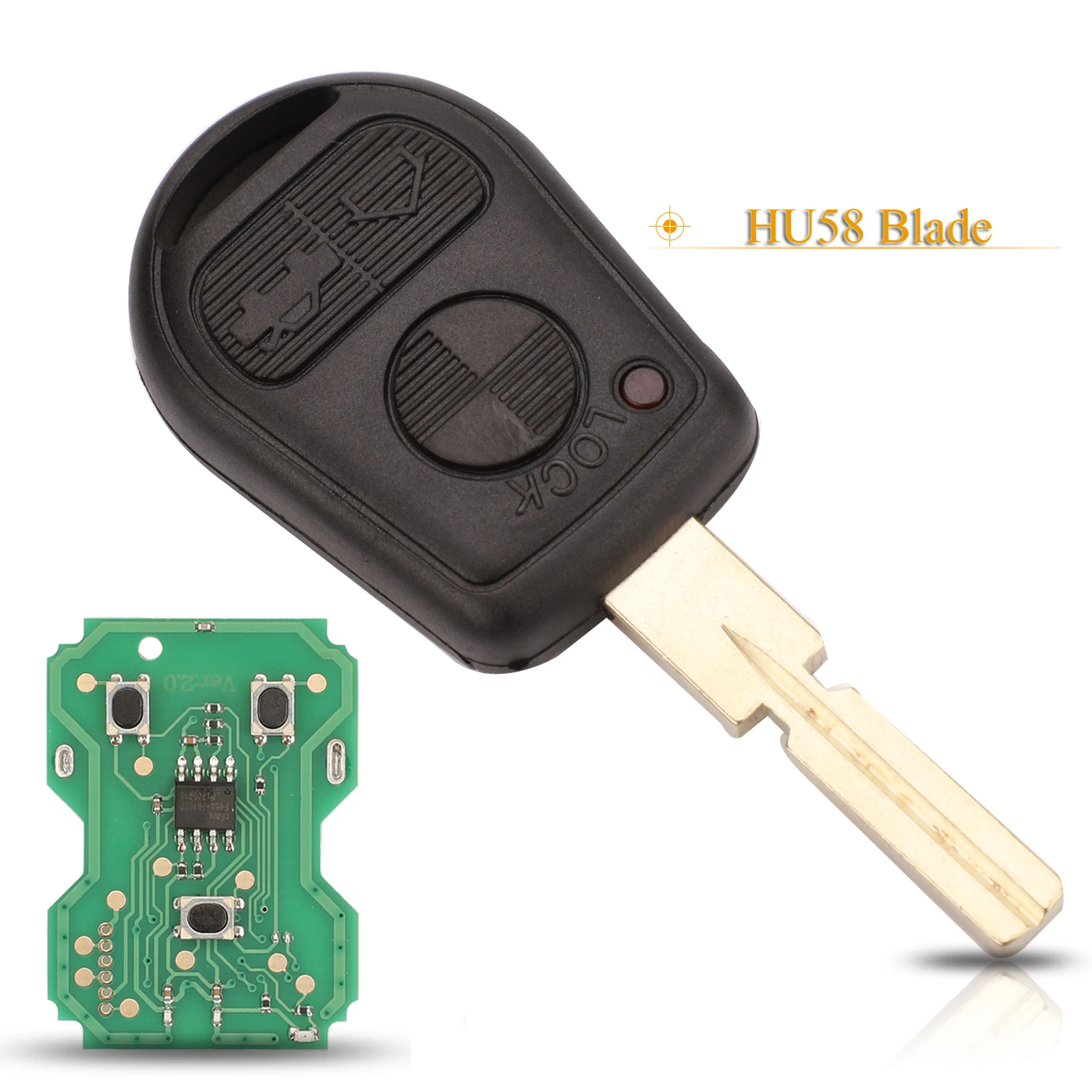 Jingyuqin 3 tasten auto fernbedienung schlüssel anhänger 315/433mhz id44 pcf7935 chip für bmw z3 e31 e32 e34 e36 e38 e39 e46 z3i hu58/hu92 schlüssel