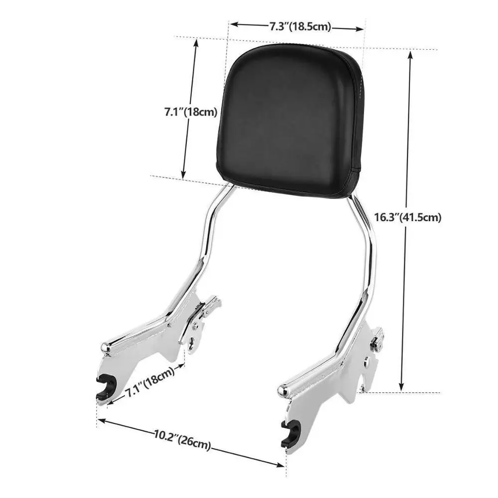 Sissy Bar Backrest For Harley Street Bob FXBB Softail Slim Heritage Classic 114 2018-2024 Deluxe FLDE 2018-2020 Motorcycle