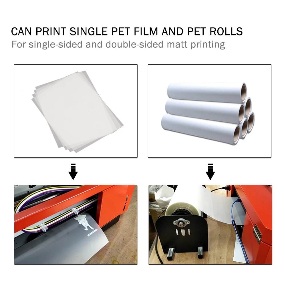50 piezas de película A3 PET, mate de doble cara, sin atascos de papel, aptas para camisetas de transferencia de impresora DTF
