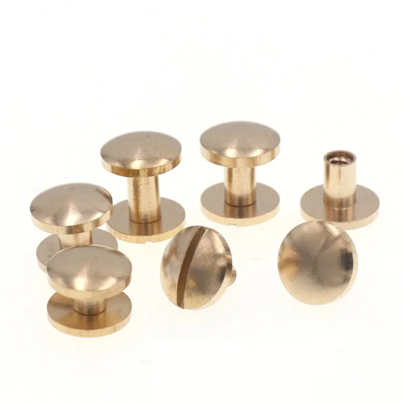 

10PCS Dia10mm Arc Style Brass Chicago Screw Wallet Bag Belt Rivet Leather Craft DIY Handmade Garment Hardware Part Fastener