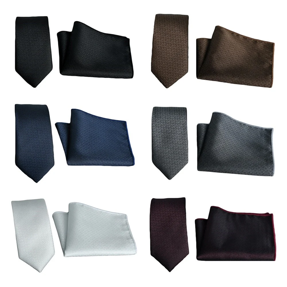 Men Stylish Shiny Jacquard Woven Necktie Pocket Square Handkerchief Wedding Set  BWTRS0346