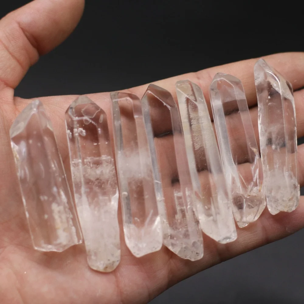 Natural Polished Clear Quartz Crystal Points Column Reiki Healing Wand Energy Stone Raw Rock Mineral Specimen Home Decor