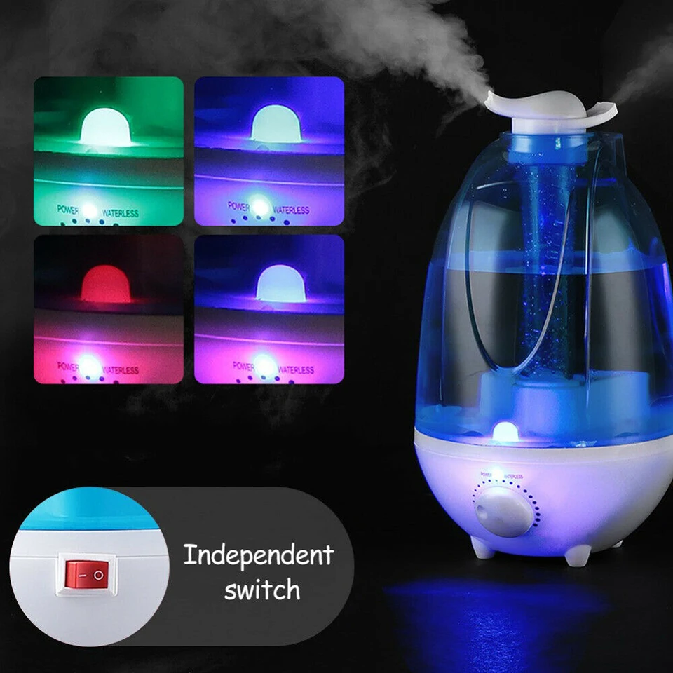 4000ML Ultrasonic Air Humidifier Double Sprayers Big Mist Volume Fog Mist Maker Essential Oil Diffuser For Home Office Baby Room