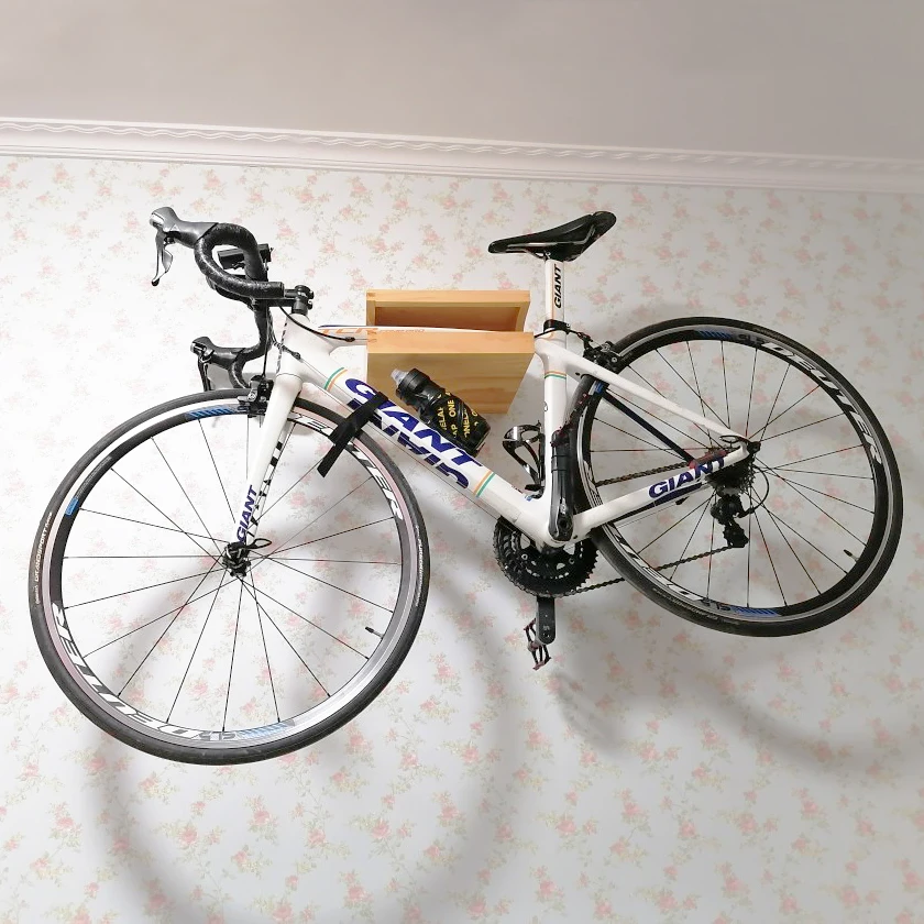 Road Bike Wall Hook Bicycle Display Rack Parking Rack Mount Storage Hanger Hook Bicycle Frame Hanging Stand Solid Wood Rack