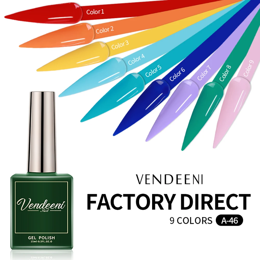 

Vendeeni 15ml Rainbow Color Gel Nail Polish For Soak Off Gel Polish UV LED Gel Semi Permanent Varnishes Design Nail Art