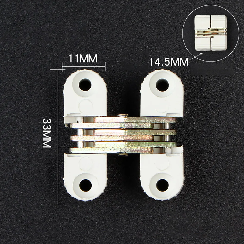 6Pcs Hidden-Hinges Iron Invisible Folding Door Cross Concealed Hinge 0-180 Degree For Tables Furniture Repair Hardware