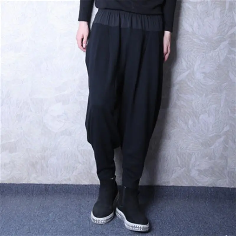 

Men Harun Pants Autumn Winter New Style Beat Pants Personality Color Goth Style Leisure Loose Large Pants