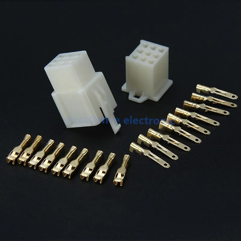 2/5/10 Sets 2.8mm Electrical Wire Connectors Kit Male Female Cable Terminal Plug for Cars Motorcycles 2/3/4/6/9 Pin Options