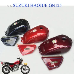 Motorcycle Fuel Tank Set for Haojue Suzuki Lifan Sanlg Haojin GN125 HJ125 LF125 Red/Black/White Gas Box With Side Panels/Switch