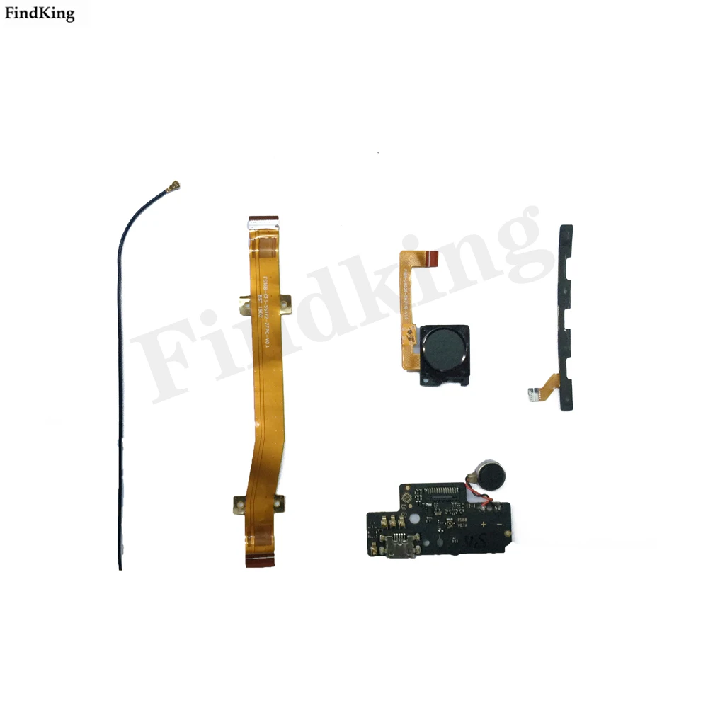 For Alcatel 1V 2019 5001 5001D 5001A USB Charging Board Flex Cable+Signal Antenna+Power / Volume Buttons+Fingerprint Sensor