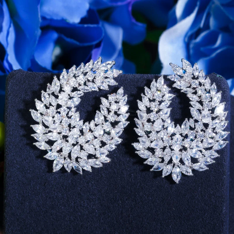 CWWZircons Luxuriöse, beliebte Wassertropfen-Ohrringe mit Mikro-Pavé-Zirkonia, Naija Hochzeitsohrringe, modischer Damenschmuck für Partys, Großhandel E0338 – Detail 7