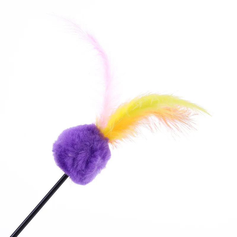 5 stücke Lustige Kätzchen Katze Teaser Interaktive Spielzeug Stange mit Glocke und Feder Spielzeug Für Haustier Katzen Stick Draht Chaser Zauberstab spielzeug Zufällige Farbe – Detail 31