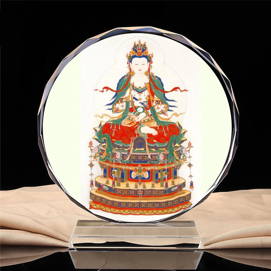 Pure land Puxian Bodhisattva Buddha, Puxian Wang Tathagata portrait, home worship, crystal ornaments, crafts, decorations