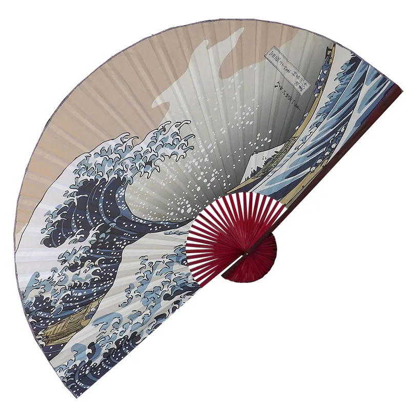 Japanese Decorative Fan Japanese Food Shop Wall Mount Decoration Fans Landscape Xuan Paper Fan Large Decorative Folding Fan