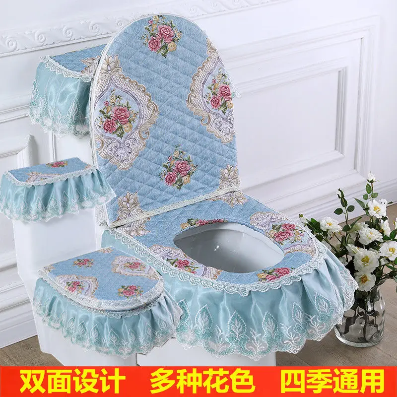 Toilet Cushion 3 Piece Set Winter Toilet Cover U-type Zipper Seat Mat Pad Toilet Accessories WC Mat Hotel Supplies Toilettes