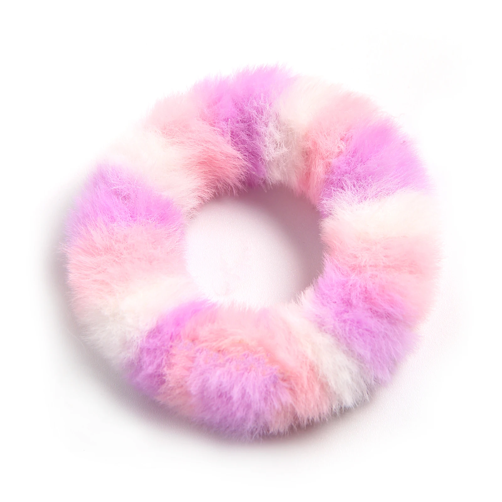 Opakowanie 2 Faux Rabbit Fur elastyczna gumka farbowanie włosów opaski miękkie gumki do włosów kucyk Holder wykonane gumka do włosów gumki do włosów akcesoria — zdjęcie 2