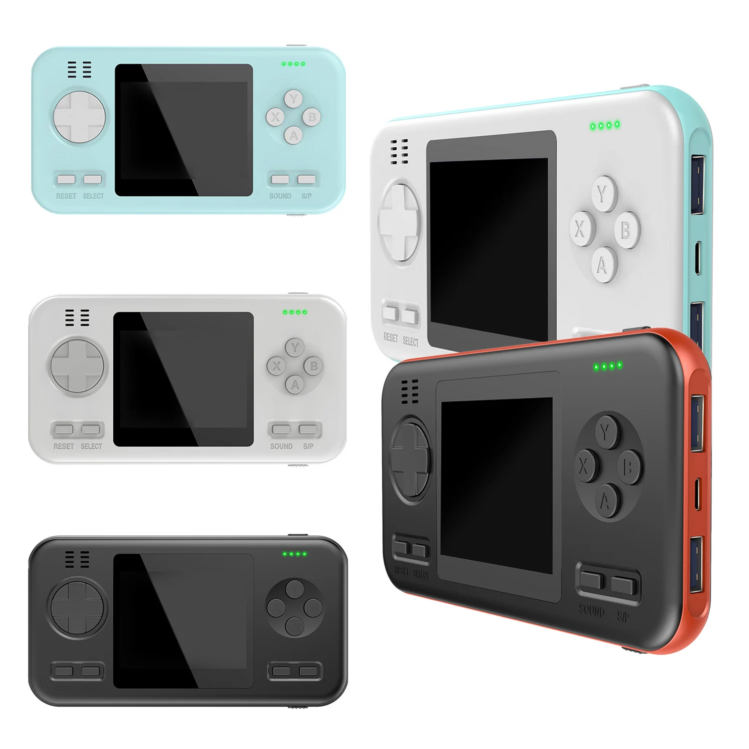 Bevigac 재미있는 휴대용 게임 콘솔, 파워 뱅크 내장 416 클래식 게임, 성인 친구 가족 생일 크리스마스 선물