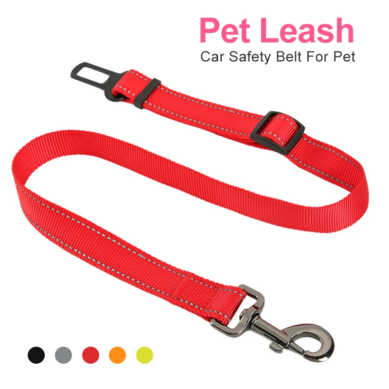 

Nylon Dog Leash Pets Supplies Dog Safety Leash Lever Harness Lead Clip Traction Pet Dog Cat Car Seat Belt Pet Leashes